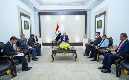 رئيس الوزراء العراقي محمد شياع السوداني، يستقبل رئيسة اللجنة الدولية لمنظمة الصليب الأحمر ميريانا سبولياريتش إيغر