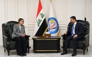 وزير العدل العراقي خالد شواني، يستقبل رئيسة اللجنة الدولية لمنظمة الصليب الأحمر ميريانا سبولياريتش إيغر