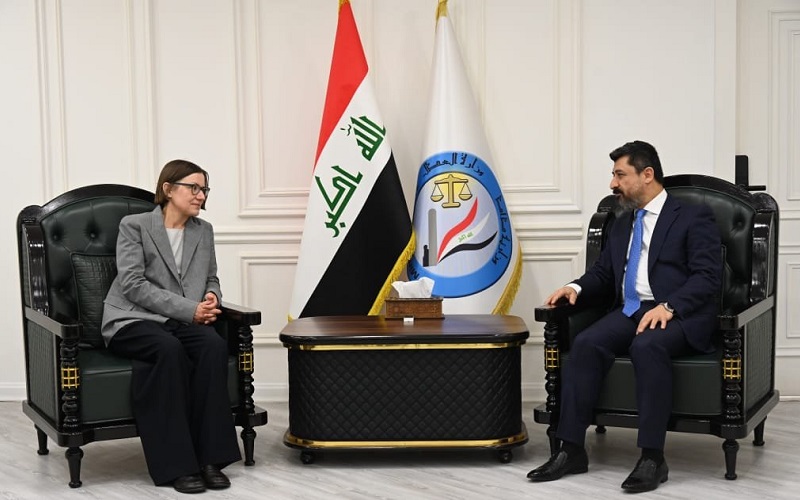 وزير العدل العراقي خالد شواني، يستقبل رئيسة اللجنة الدولية لمنظمة الصليب الأحمر ميريانا سبولياريتش إيغر
