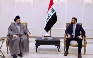 رئيس الوزراء العراقي علي فالح الزيدي يستقبل رئيس تيار الحكمة الوطني السيد عمار الحكيم