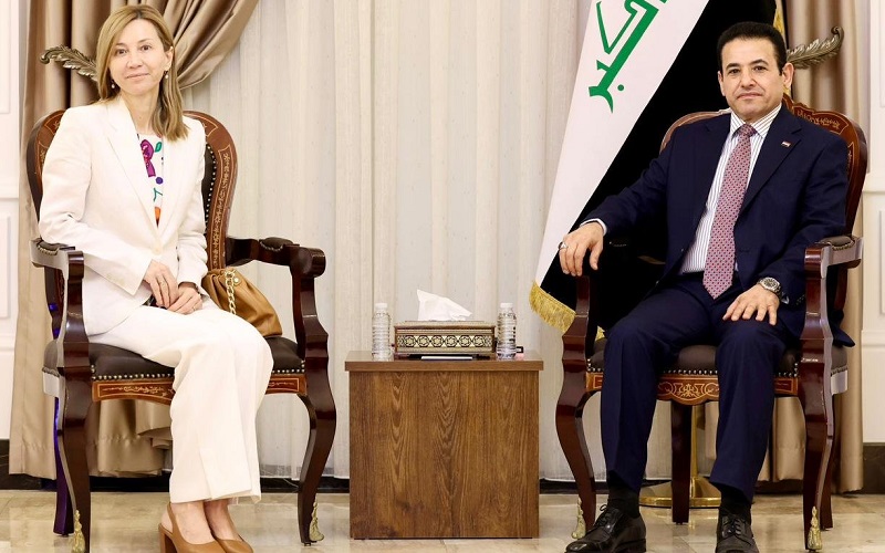 مستشار الأمن القومي العراقي قاسم الأعرجي يستقبل السفيرة الإسبانيا في بغداد أليثيا ريكو بيريث