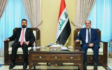 رئيس الوزراء العراقي علي فالح الزيدي يلتقي رئيس ائتلاف دولة القانون نوري المالكي