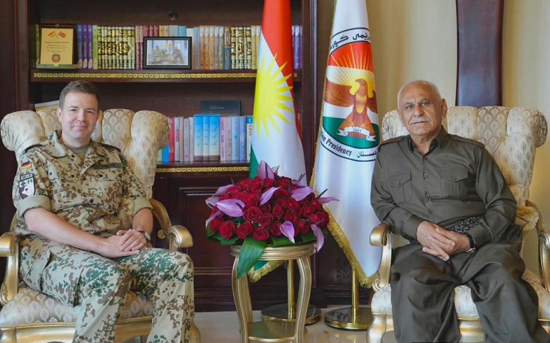 نائب رئيس إقليم كوردستان شيخ جعفر شيخ مصطفى يستقبل المستشار العسكري الألماني في التحالف الدولي ضد تنظيم داعش الكولونيل ثورستن بيتشا