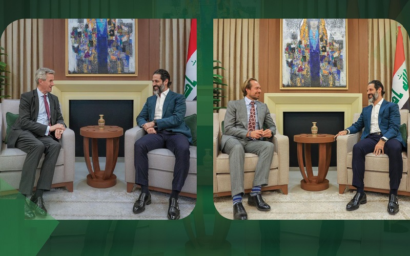 نائب رئيس وزراء اقليم كوردستان قوباد طالباني يستقبل القنصلين الألماني ألبريشت فون فيتكه والبريطاني أندرو بيزلي