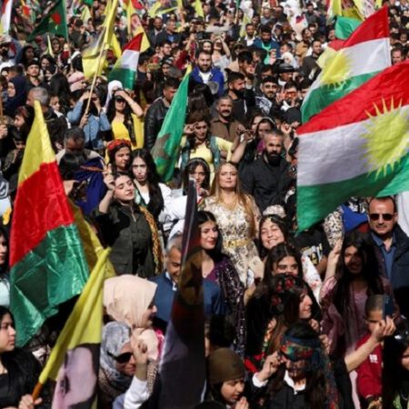 احتفال الكورد بعيد النوروز في القامشلي شمال شرقي سوريا