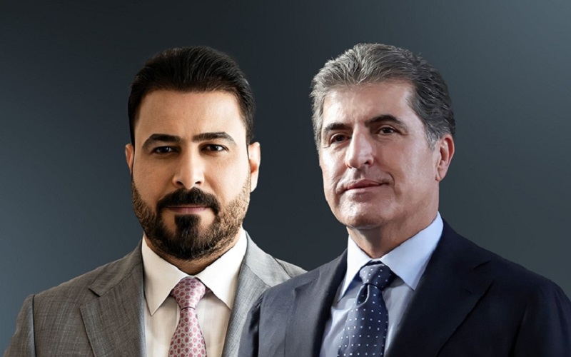 رئيس إقليم كوردستان نيجيرفان بارزاني ورئيس الوزراء العراقي علي فالح الزيدي