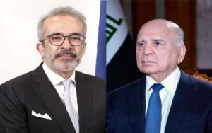 وزير الخارجية العراقي فؤاد حسين، ونظير البرتغالي باولو رانجيل