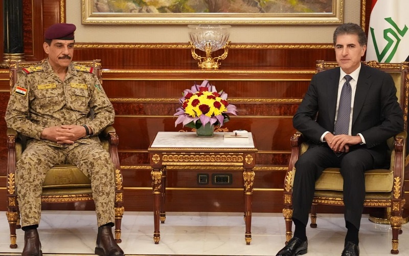 رئيس إقليم كوردستان نيجيرفان بارزاني يستقبل رئيس أركان الجيش العراقي الفريق أول الركن عبد الأمير رشيد يار الله