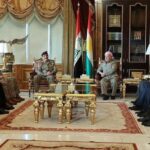 رئيس الحزب الديمقراطي الكوردستاني مسعود بارزاني يستقبل رئيس أركان الجيش العراقي الفريق أول الركن عبد الأمير رشيد يار الله