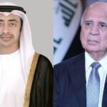 وزير الخارجية العراقي فؤاد حسين ونظيره الإماراتي عبد الله بن زايد آل نهيان