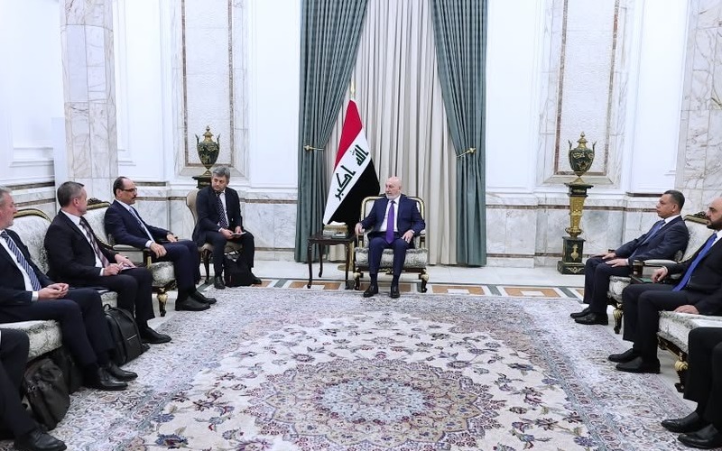 الرئيس العراقي نزار آميدي يستقبل رئيس جهاز المخابرات التركي إبراهيم قالن، بحضور رئيس جهاز المخابرات الوطني حميد الشطري