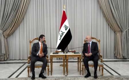 الرئيس العراقي نزار آميدي يستقبل نائب رئيس وزراء إقليم كوردستان قوباد طالباني