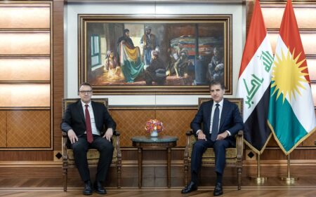 رئيس إقليم كوردستان نيجيرفان بارزاني يستقبل السفير التركي لدى العراق أنيل بورا إينان