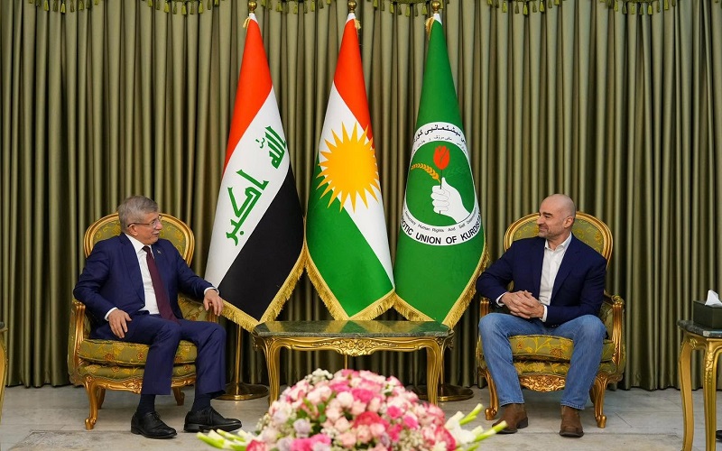 رئيس الاتحاد الوطني الكوردستاني بافل جلال طالباني يستقبل رئيس الوزراء التركي الأسبق أحمد داود أوغلو