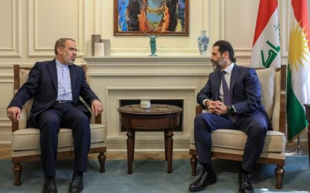 نائب رئيس وزراء إقليم كوردستان قوباد طالباني يستقبل القنصل العام الإيراني في أربيل فرامرز أسدي