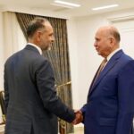 وزير الخارجية العراقي فؤاد حسين يستقبل السفير البريطاني في بغداد عرفان صديق