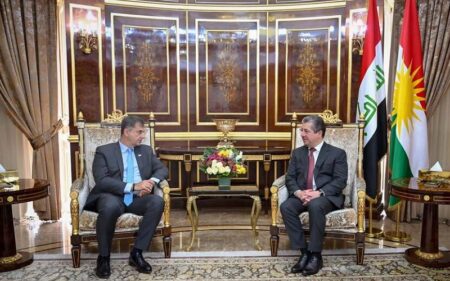 رئيس حكومة إقليم كوردستان مسرور بارزاني يستقبل نائب وزير الخارجية اليوناني هاري ثيوهاريس