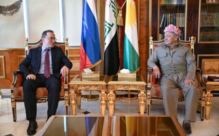 رئيس الحزب الديمقراطي الكوردستاني مسعود بارزاني يستقبل السفير الروسي لدى العراق إلبروس كوتراشيف