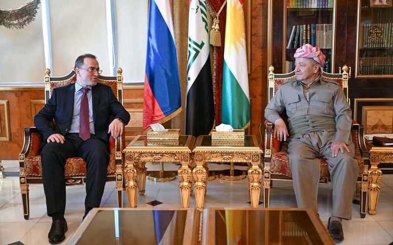 رئيس الحزب الديمقراطي الكوردستاني مسعود بارزاني يستقبل السفير الروسي لدى العراق إلبروس كوتراشيف