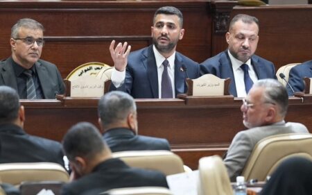 وزير الكهرباء العراقي علي سعدي وهيب خلال استضافته في مجلس النواب