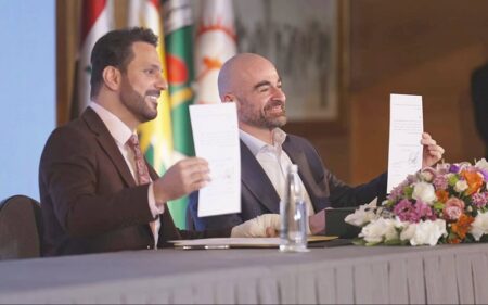 رئيس الاتحاد الوطني الكوردستاني بافل طالباني، ورئيس حراك الجيل الجديد شاسوار عبد الواحد