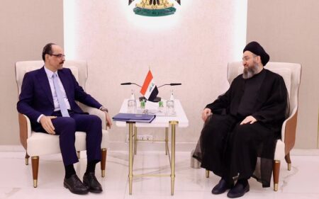 رئيس تحالف قوى الدولة الوطنية السيد عمار الحكيم يستقبل رئيس جهاز المخابرات التركي إبراهيم قالن