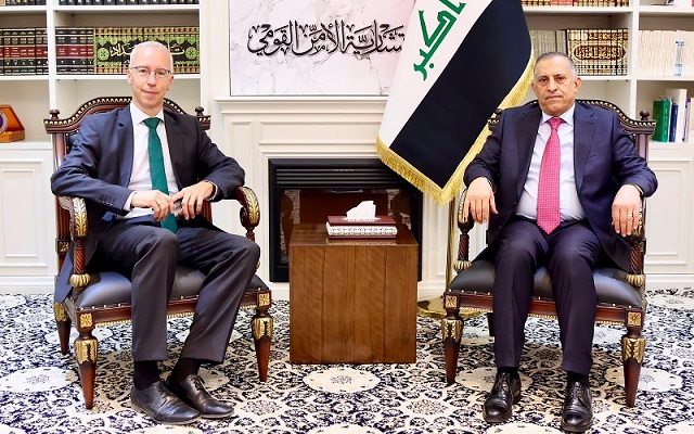 مستشار الأمن القومي العراقي قاسم العبودي يستقبل السفير الألماني في بغداد دانييل كريبر