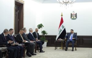 رئيس الوزراء العراقي علي فالح الزيدي يستقبل وزير النقل والبنية التحتية التركي عبد القادر أورال أوغلو