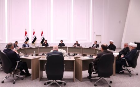 اجتماع قادة الإطار التنسيقي للقوى الشيعية بحضور رئيس الوزراء العراقي علي فالح الزيدي