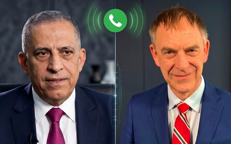مساعد الأمين العام لحلف شمال الأطلسي (الناتو) للعمليات كريستيان باك ومستشار الأمن القومي العراقي قاسم العبودي