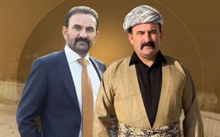 خورشيد لطيف، أحد وجهاء عشيرة هركي، وشقيقه حيدر لطيف