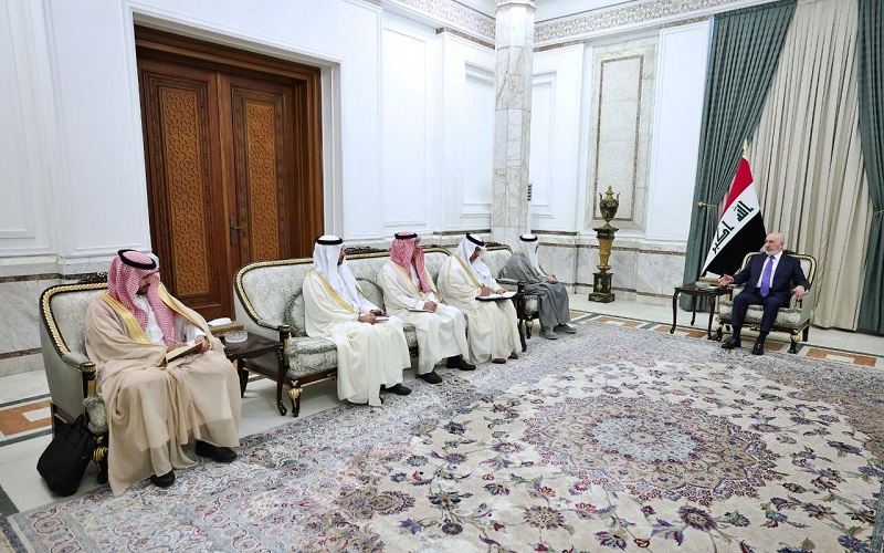 الرئيس العراقي نزار آميدي يستقبل وفد مجلس التعاون لدول الخليج الفارسي برئاسة أمينه العام جاسم محمد البديوي
