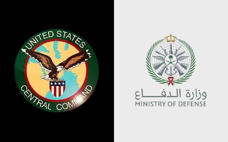 شعارا وزارة الدفاع السعودية والقيادة المركزية الأمريكية (سنتكوم)