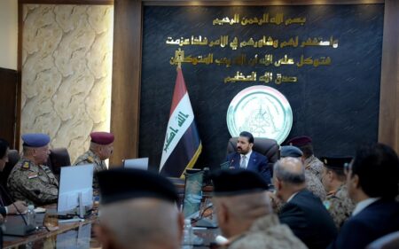 رئيس الوزراء العراقي علي فالح الزيدي يجري زيارة إلى مركز العمليات في قيادة الدفاع الجوي