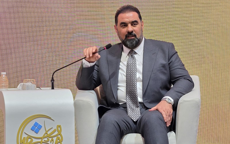 رئيس مجلس النواب العراقي هيبت الحلبوسي في مؤتمر حوار بغداد الثامن