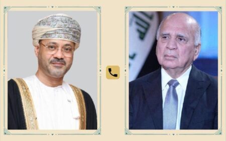 اتصال هاتفي بين وزير الخارجية العراقي فؤاد حسين ونظيره العماني بدر البوسعيدي