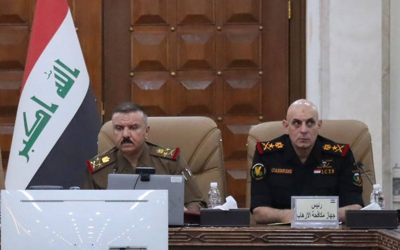 رئيس جهاز مكافحة الإرهاب العراقي الفريق الركن زيد حوشي ومدير مكتب القائد العام للقوات المسلحة الفريق أول الركن عبد الأمير الشمري