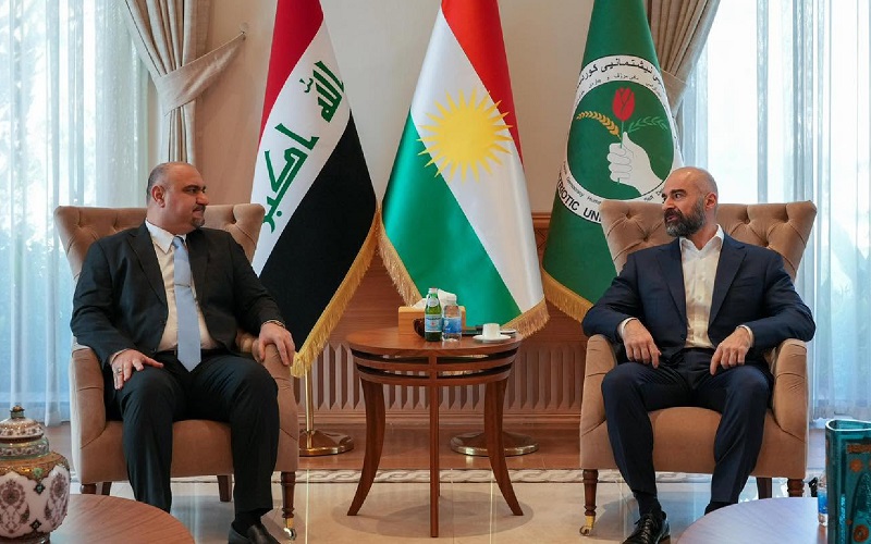 رئيس الاتحاد الوطني الكوردستاني بافل طالباني يستقبل محافظ كركوك محمد سمعان آغا