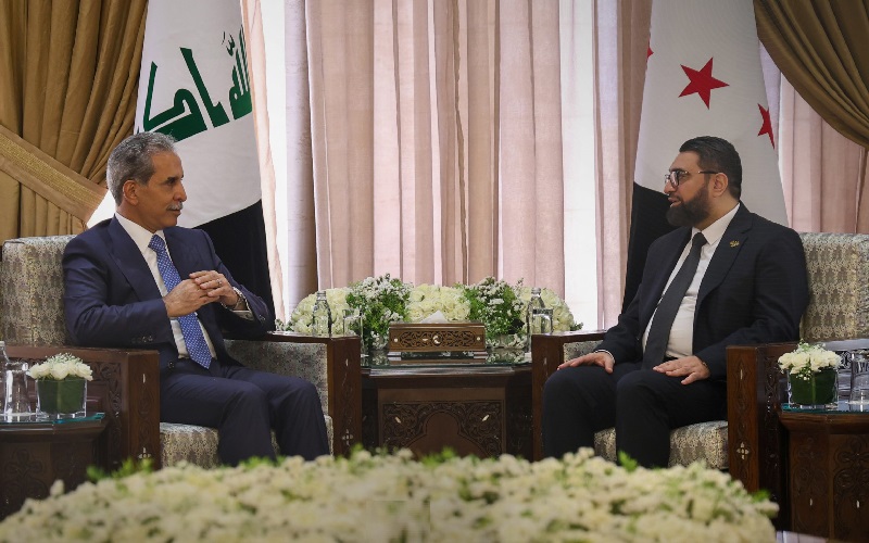 وزير العدل السوري مظهر الويس يستقبل رئيس مجلس القضاء الأعلى العراقي فائق زيدان