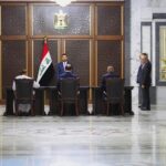 رئيس الوزراء العراقي علي فالح الزيدي يرعى مراسم توقيع عقد تطوير وتشغيل حقل عجيل النفطي بمحافظة صلاح الدين بين شركة نفط الشمال الحكومية وشركة كيبت الخاصة
