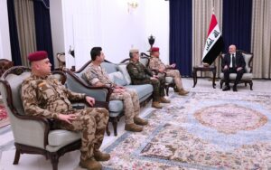 الرئيس العراقي نزار آميدي يستقبل قائد قوات 70 في تشكيلات البيشمركة الفريق الركن عمر صالح