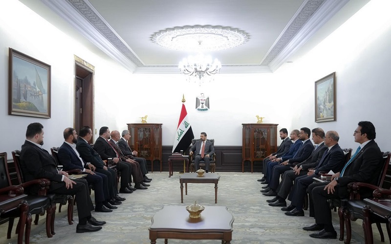 رئيس الوزراء العراقي علي فالح الزيدي يستقبل رئيس وأعضاء كتلة أبشر يا عراق في مجلس النواب