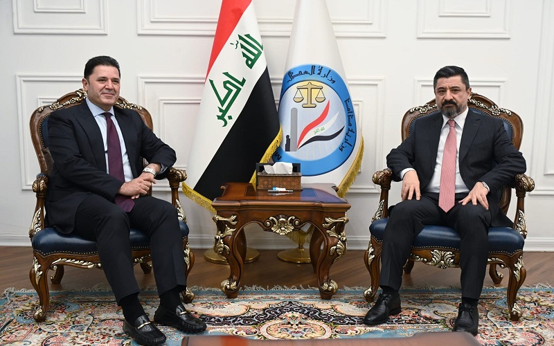 وزير العدل العراقي خالد شواني يستقبل مسؤول مكتب منسق التوصيات الدولية في حكومة إقليم كوردستان ديندار زيباري