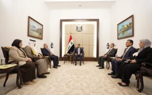رئيس الوزراء العراقي علي فالح الزيدي يستقبل رئيس وأعضاء كتلة الجماهير في مجلس النواب