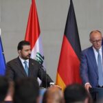 مؤتمر صحفي مشترك بين المستشار الألماني فريدرش ميرتس ورئيس الوزراء العراقي علي فالح الزيدي