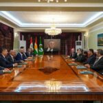 اجتماع بين رئيس الاتحاد الوطني الكوردستاني بافل طالباني ورئيس جماعة العدل الكوردستانية علي بابير