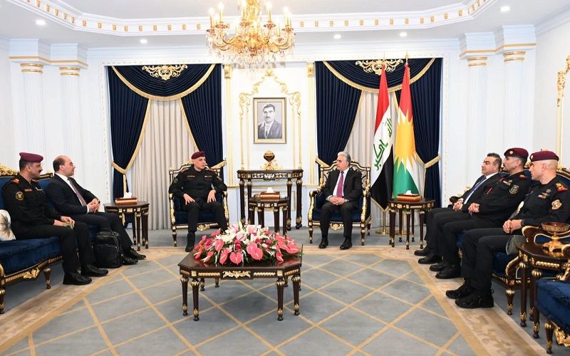 وزير داخلية إقليم كوردستان ريبر أحمد يستقبل رئيس جهاز مكافحة الإرهاب العراقي الفريق الركن زيد حوشي الموسوي