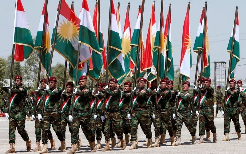 صورة أرشيفية لعرض عسكري لقوات البيشمركة