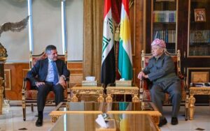 رئيس الحزب الديمقراطي الكوردستاني مسعود بارزاني يستقبل القائم بأعمال السفارة الأمريكية في بغداد ستيفن فاغن