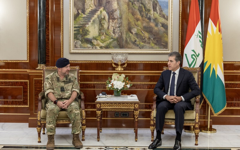 رئيس إقليم كوردستان نيجيرفان بارزاني يستقبل كبير المستشارين العسكريين لبريطانيا في الشرق الأوسط وشمال أفريقيا نائب الأدميرال إدوارد ألغرين